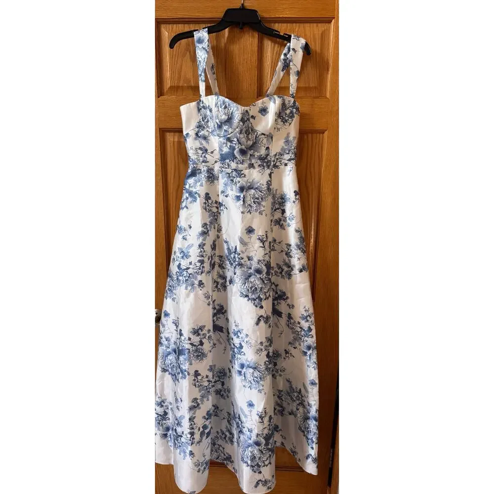 Alfred Sung Cottage Rose Larkspur Gown - Size 10 (new) - Picture 7 of 10